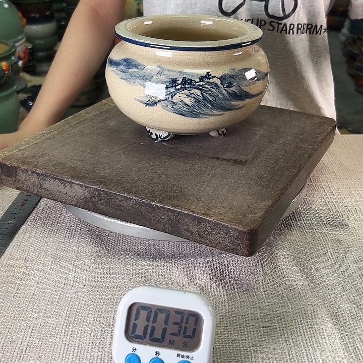 清***君泳坤堂石湾花盆陶瓷