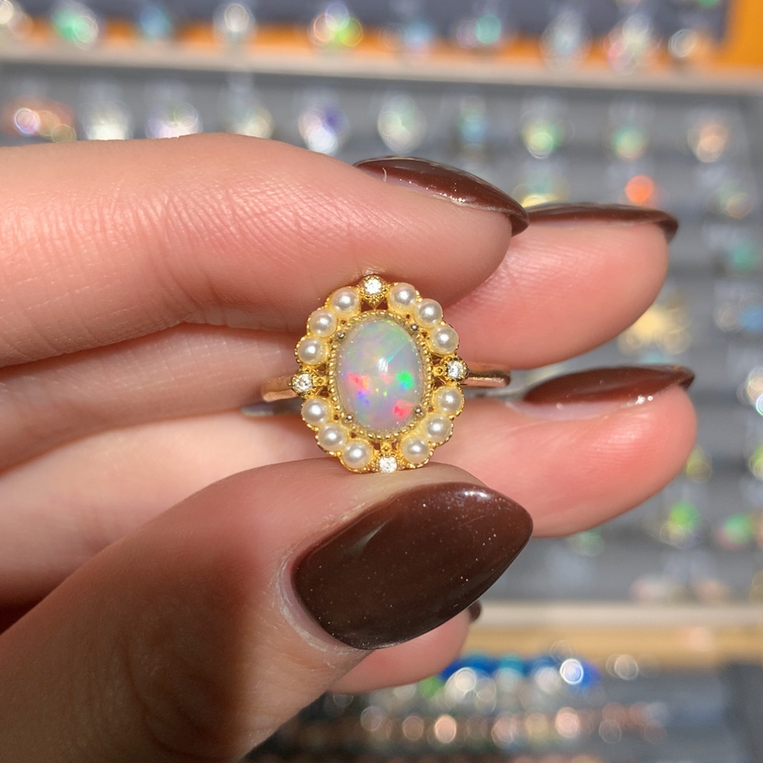 银S925镶嵌欧泊戒指t