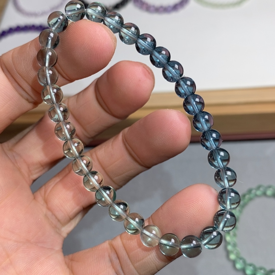 未镶嵌手链水晶毕业渐变绿萤石6.0mm