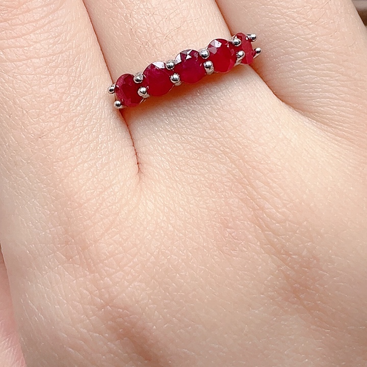 红宝石戒指银S925镶嵌