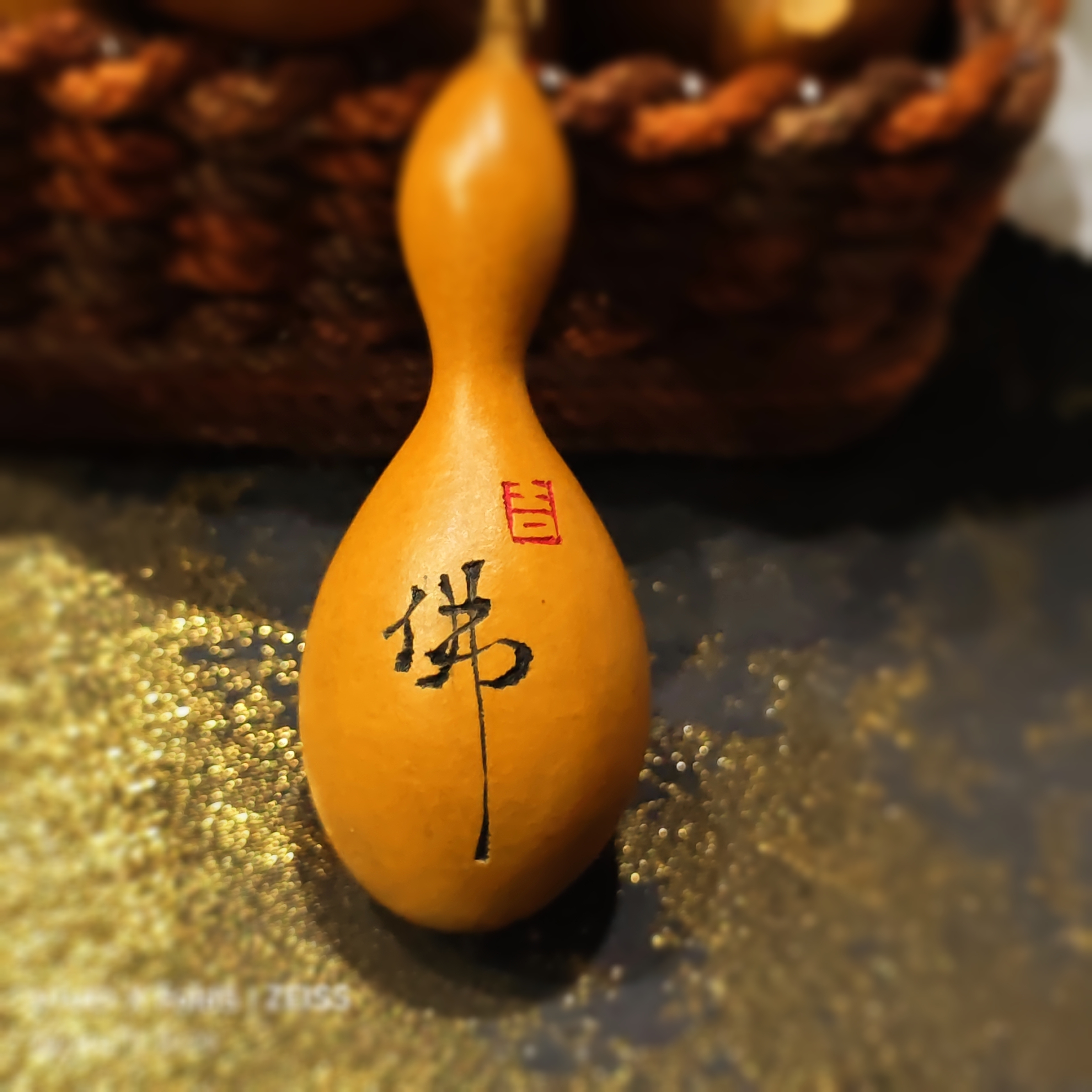 纯手工天然葫芦墨刻可盘玩文玩葫芦彰显传统文化特色