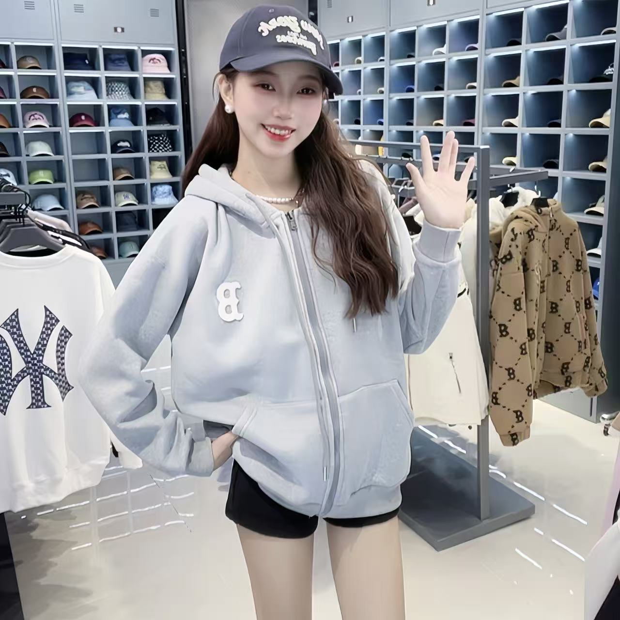 CLNKEL联名款拉链款磨毛卫衣时尚潮流运动休闲男同款 106