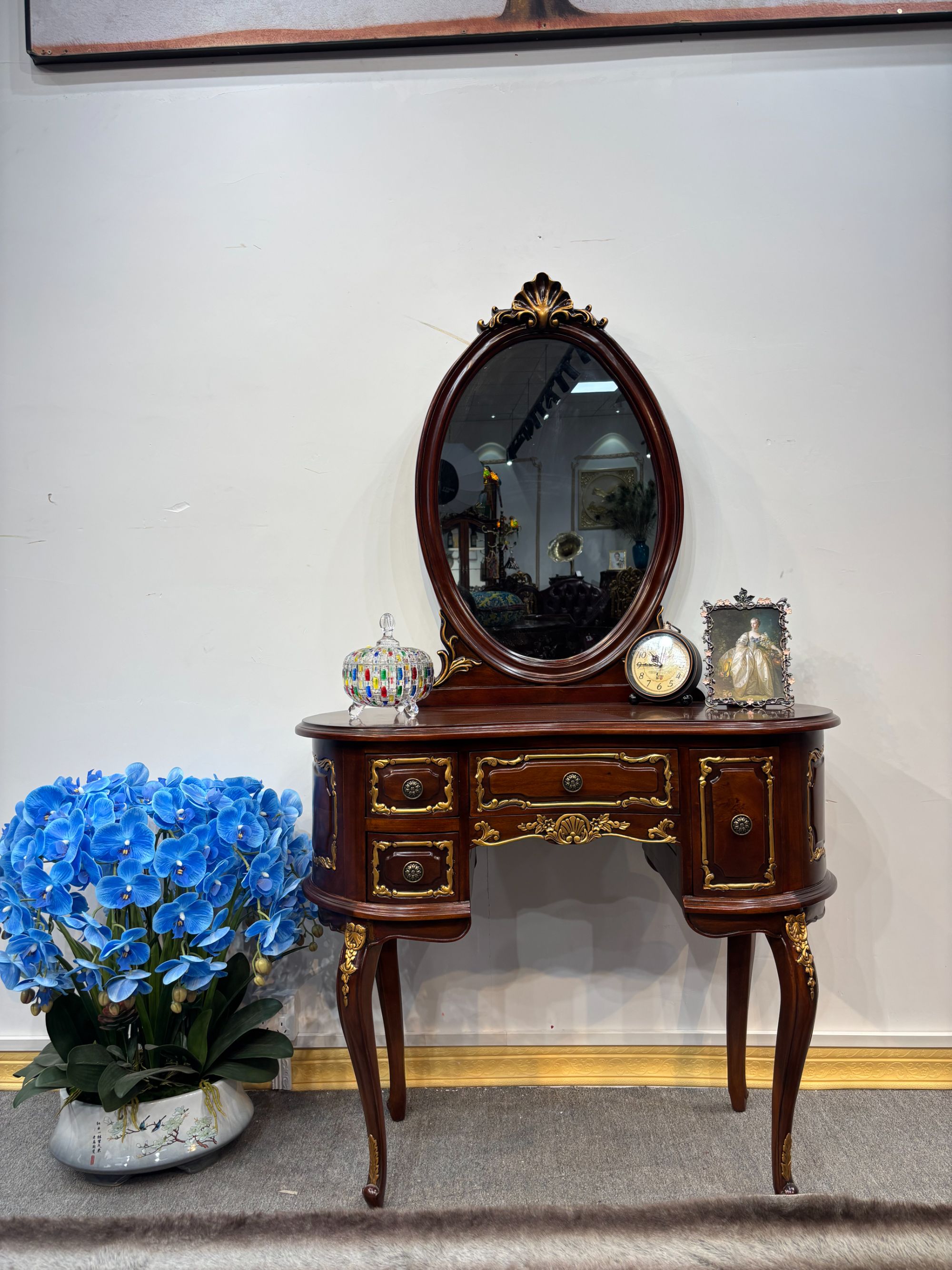 134妆台910*430*760总高1570 美式复古雕花