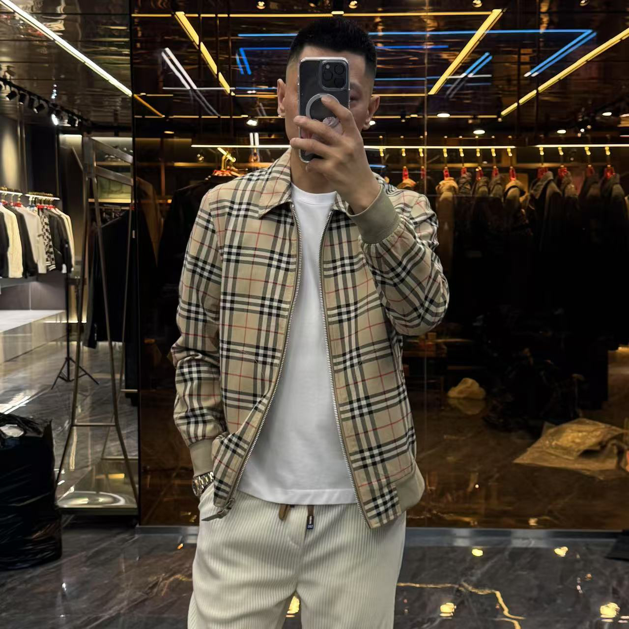 春季新款格子外套