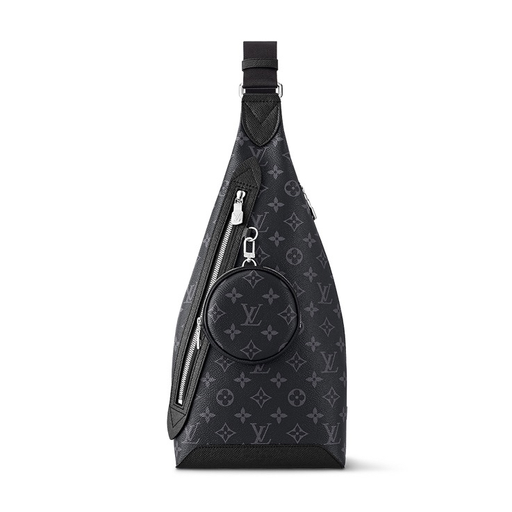 99新 LouisVuitton/路易威登 黑色老花Duo二合一7144男士胸包