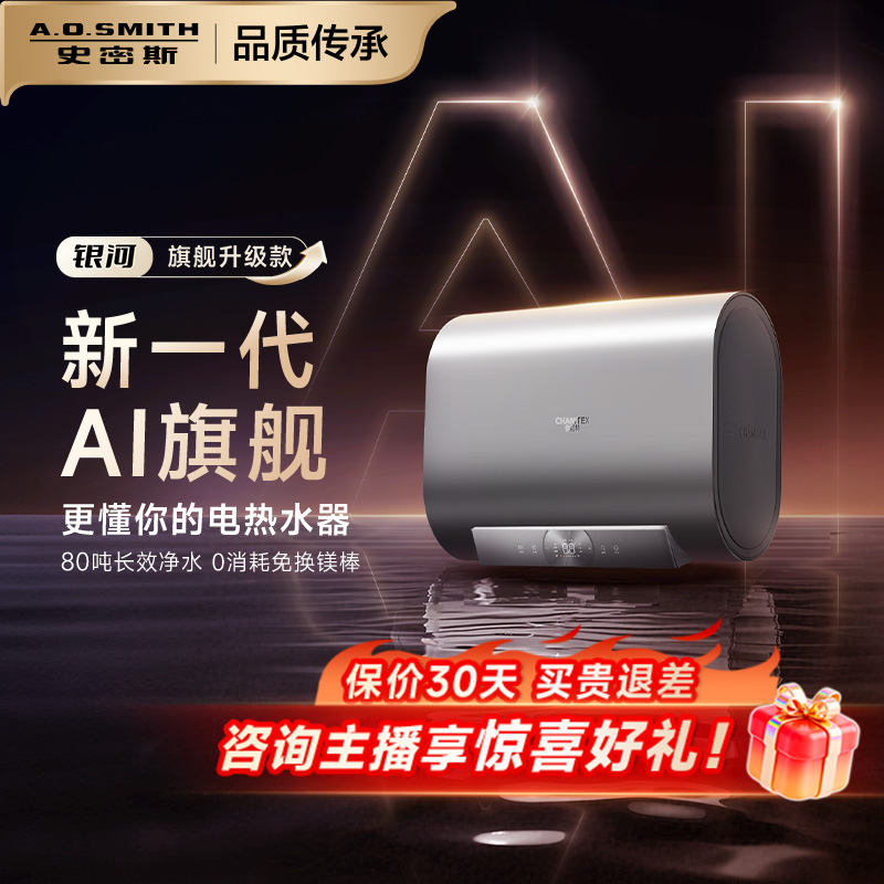 【银河旗舰】AO史密斯佳尼特电热超薄双胆AI免换镁棒免清洗 HT3PRO