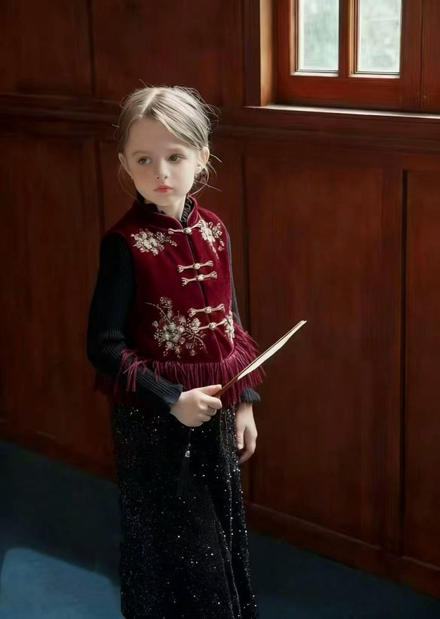 【新疆包邮】加绒中式亮片半身裙三件套01234