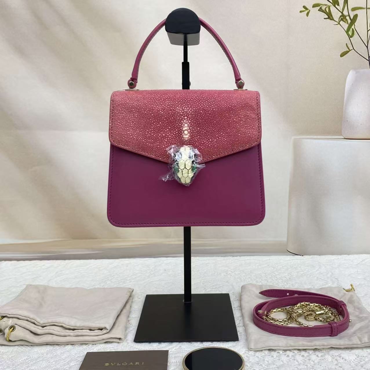 95新 BVLGARI/宝格丽 宝格丽红色风琴1097/二奢包包