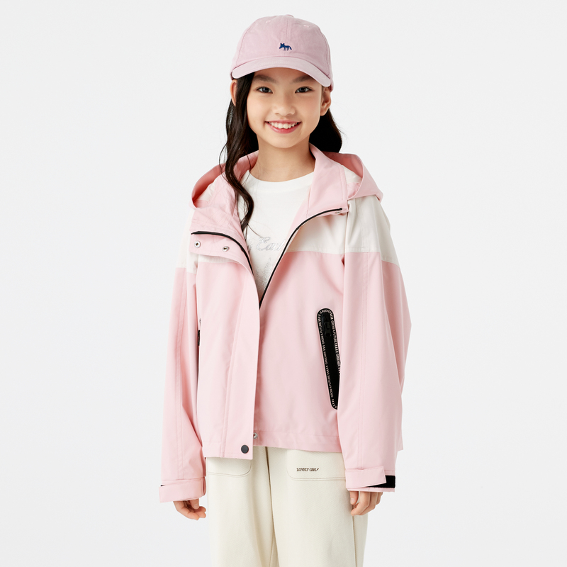巴拉巴拉儿童软壳衣女童外套新款秋装宽松连帽潮Q202324105005