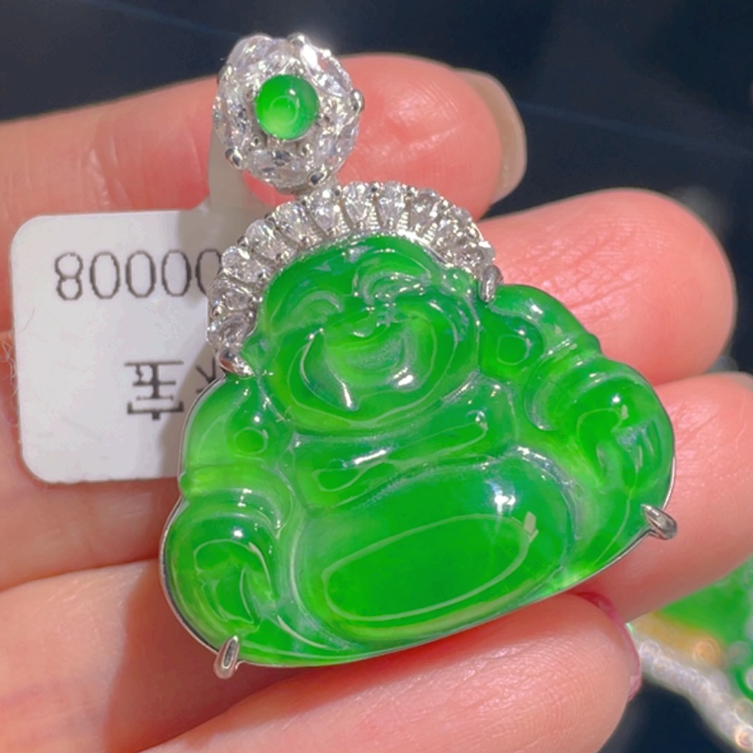 翡翠吊坠(不含链)银S925镶嵌