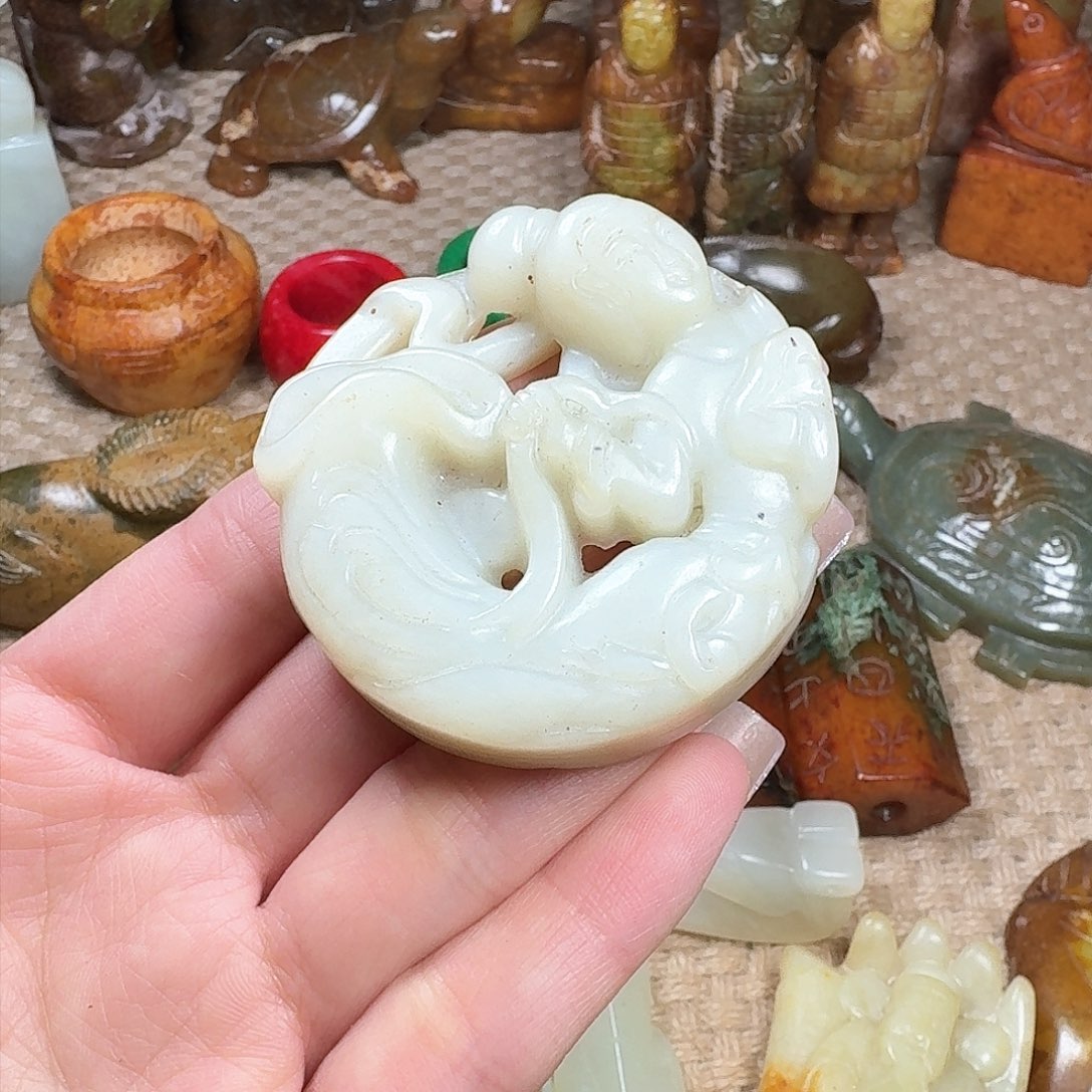 白玉菩提吊坠挂件