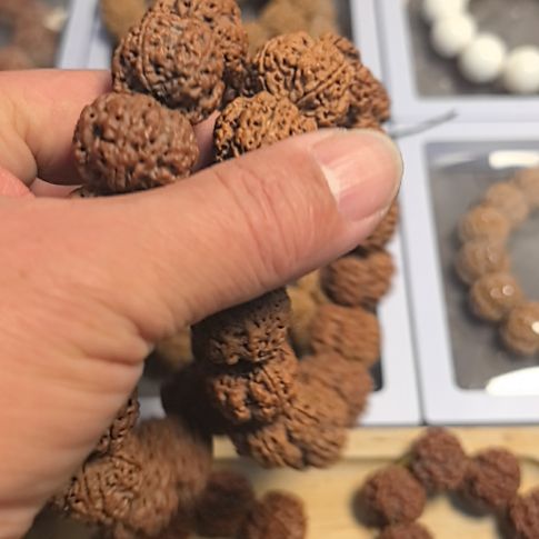 金刚菩提手串五星梅花大金刚手串，22左右，原皮原色