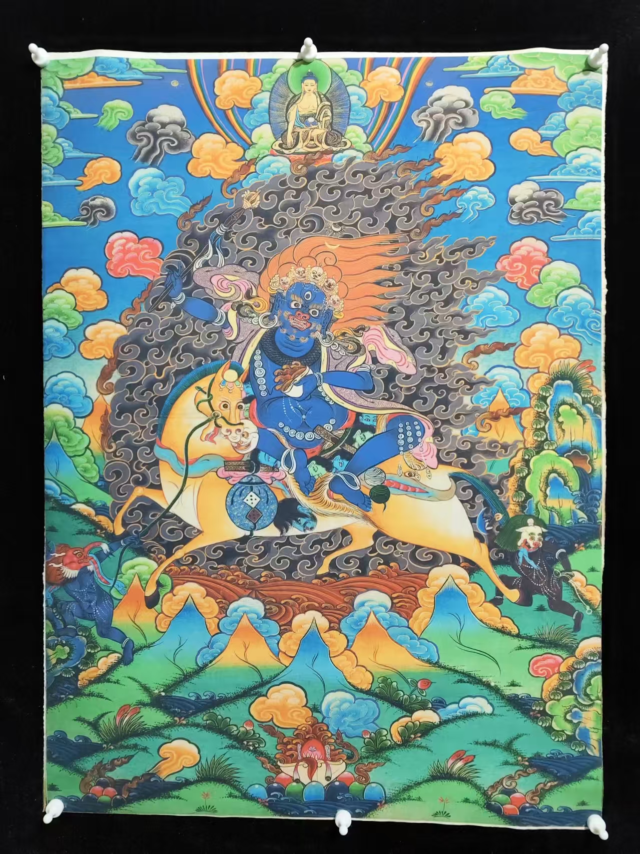 A36高端精品蓝财神绘画类唐卡