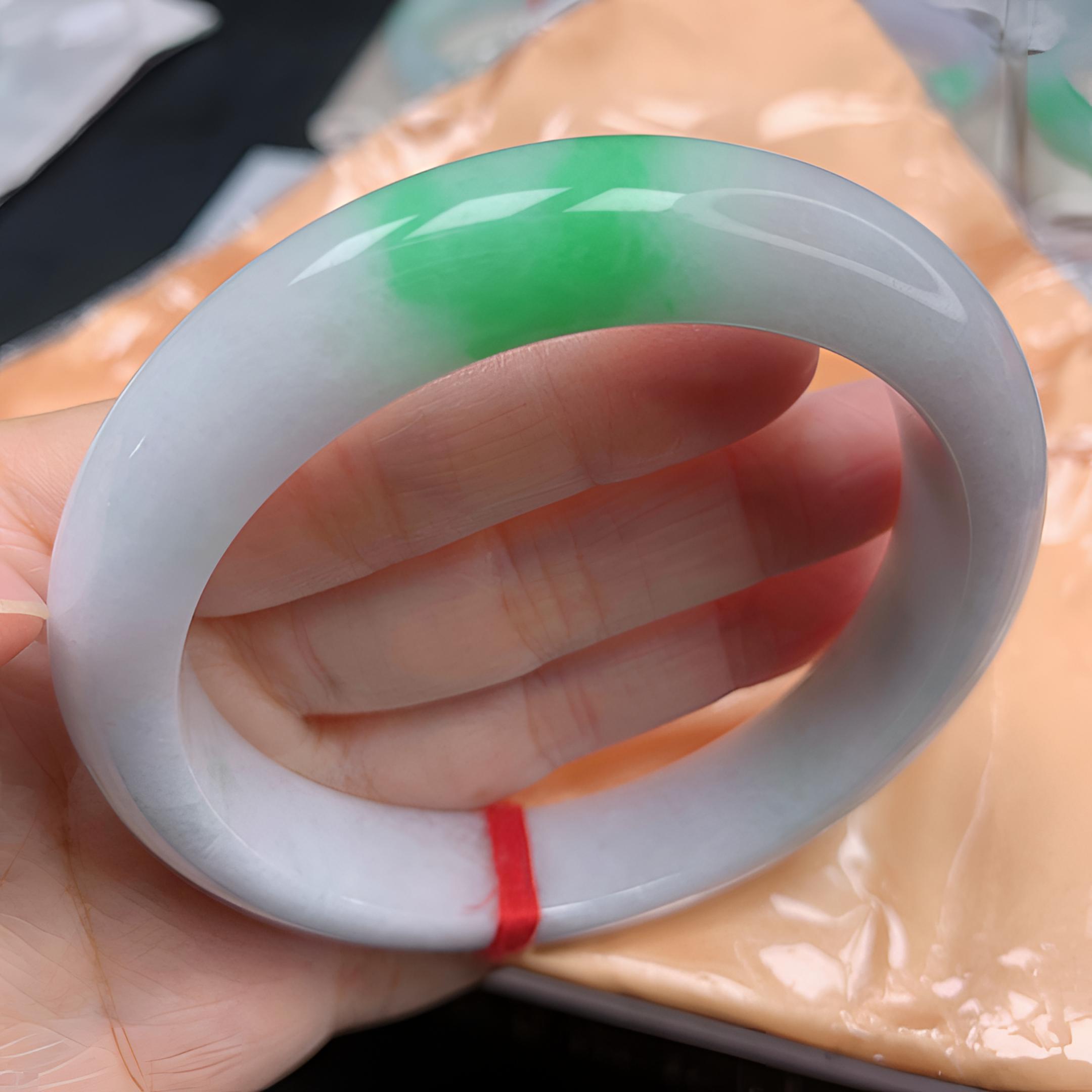 冰糯飘阳绿手镯5859圈94号