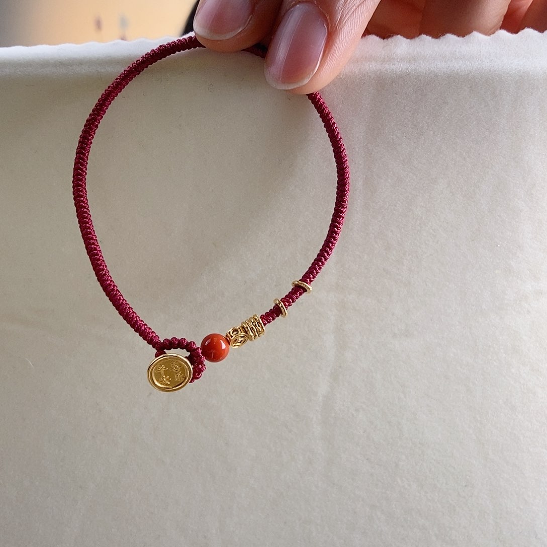 南红玛瑙南红玛瑙手绳18k18K金镶嵌