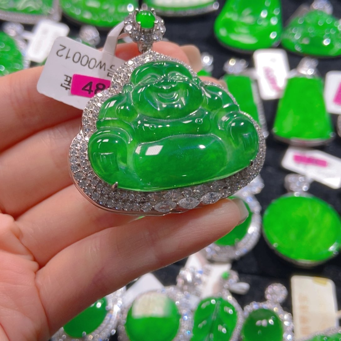 翡翠吊坠(不含链)银S925镶嵌