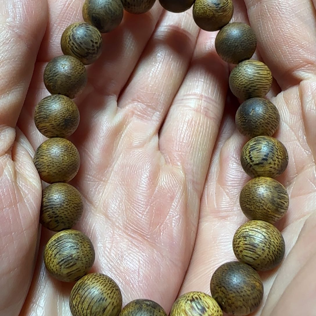 沉香手串奇楠沉香乌身圆珠单圈手串8克+