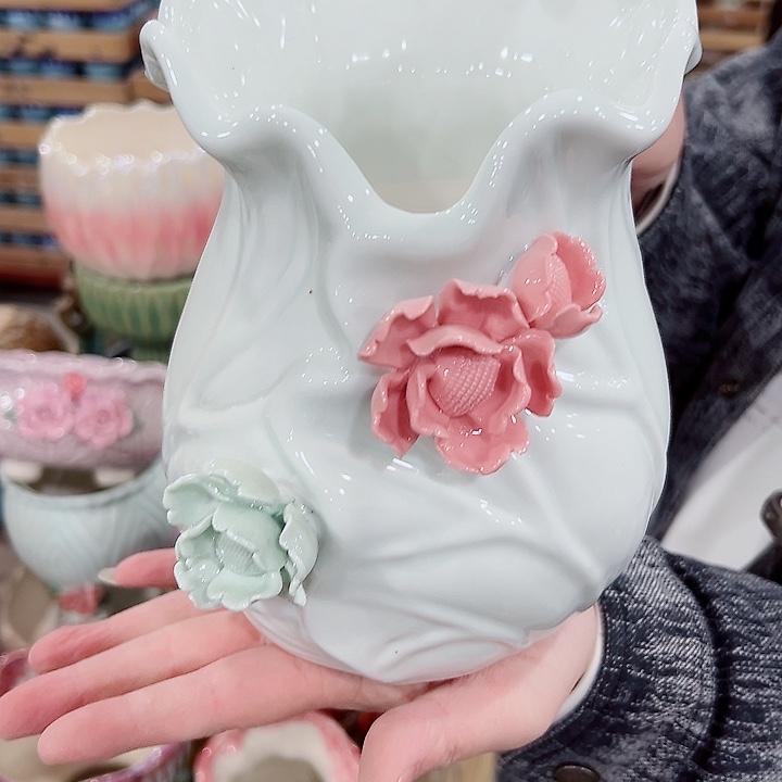 有孔.凑满10元发货多肉陶瓷花盆！