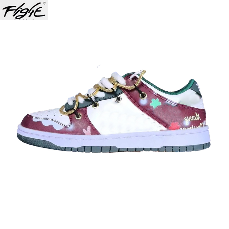 D28-雪景麋鹿-粉丝+运费险 情侣款休闲板鞋韩版男女鞋潮鞋