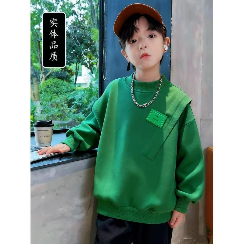 200608童装男童卫衣2025秋冬新款儿童潮酷帅气时尚洋气加绒卫衣潮