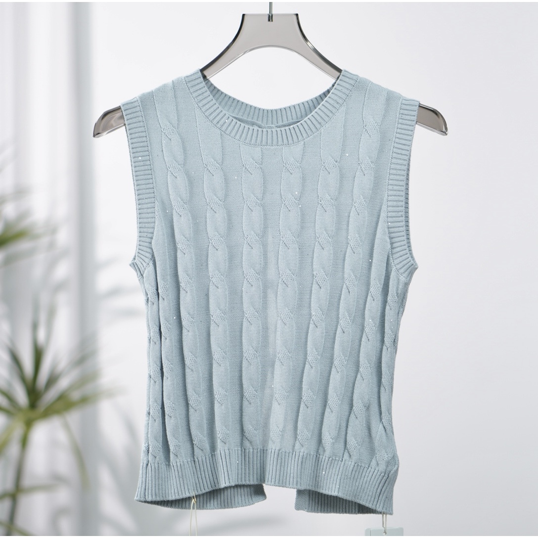 曼系列  S566-1  女装简约时尚针织衫蓝色214004