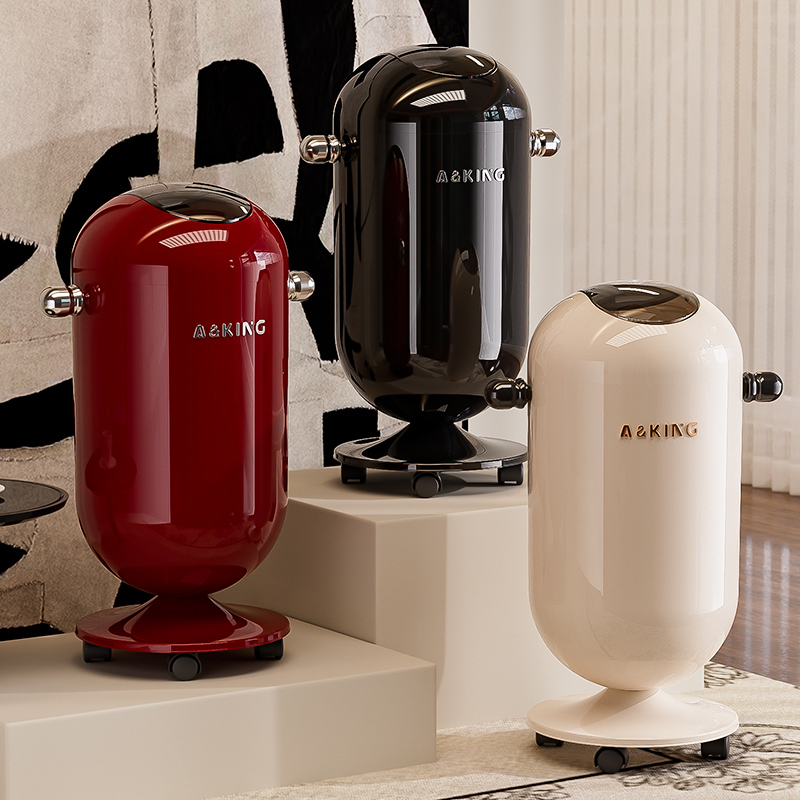 橱明星垃圾桶轻奢翻盖家用大容量收纳桶免弯腰可移动蛋形垃圾桶