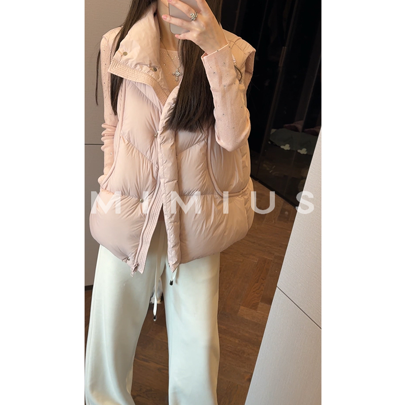 【mimius】肉可溯源三星安心羽绒弧形切线保暖羽绒马甲 G09155