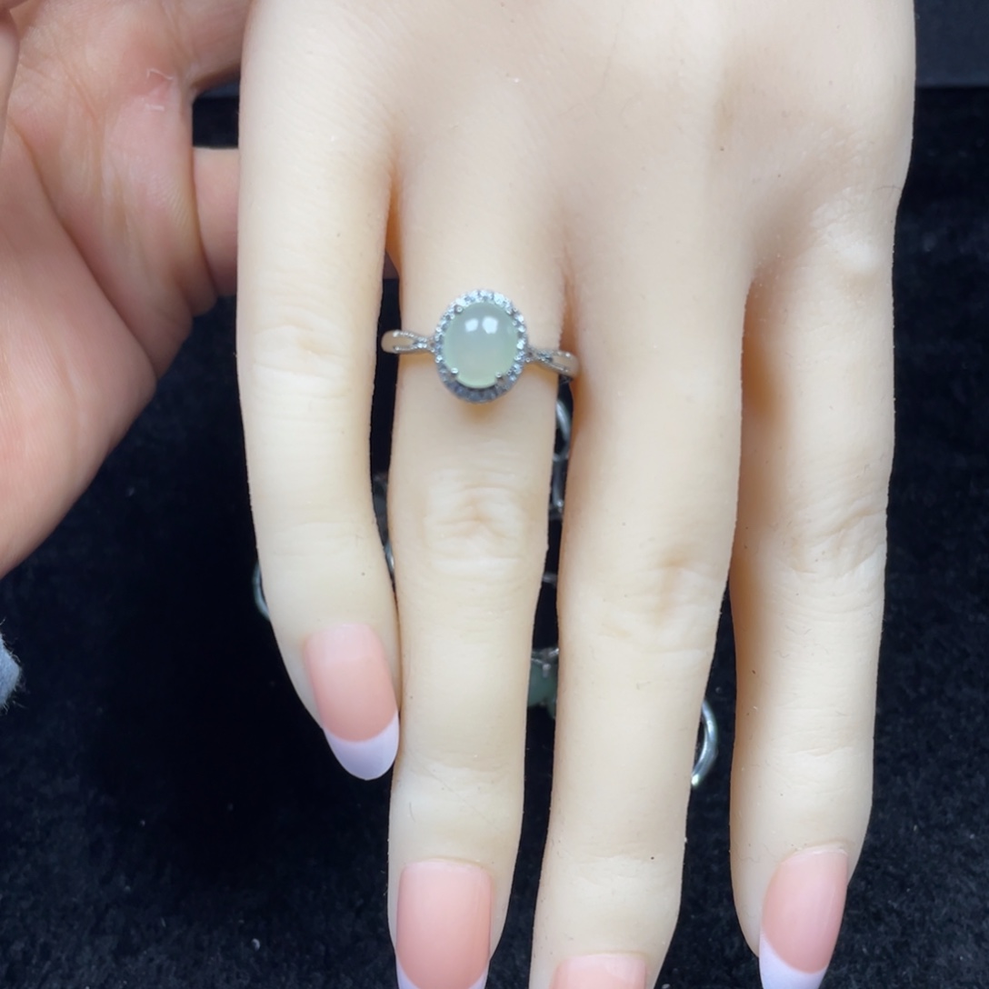 翡翠银S925镶嵌戒指