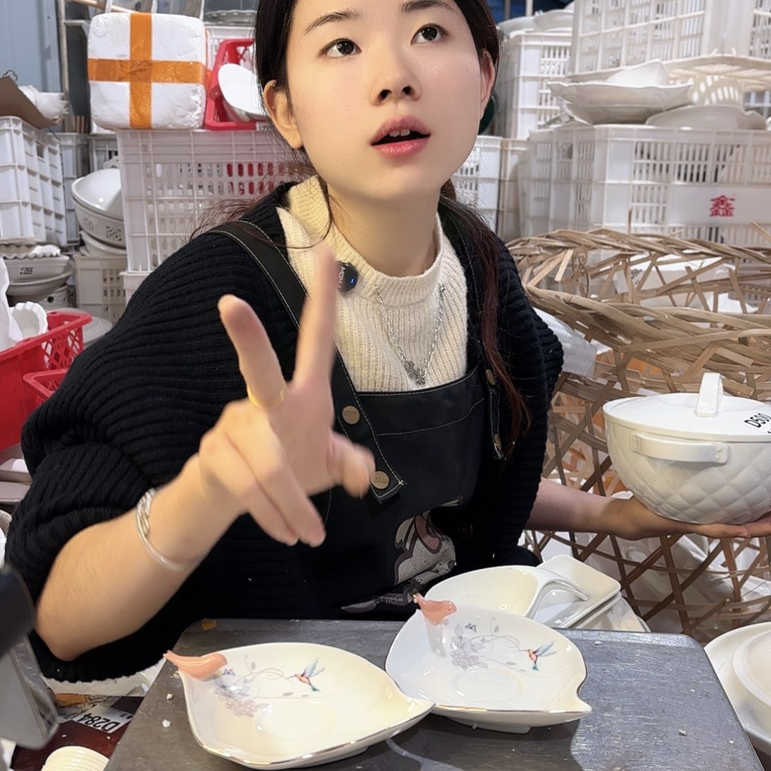 盘微瑕产品………六个小鸟碟子