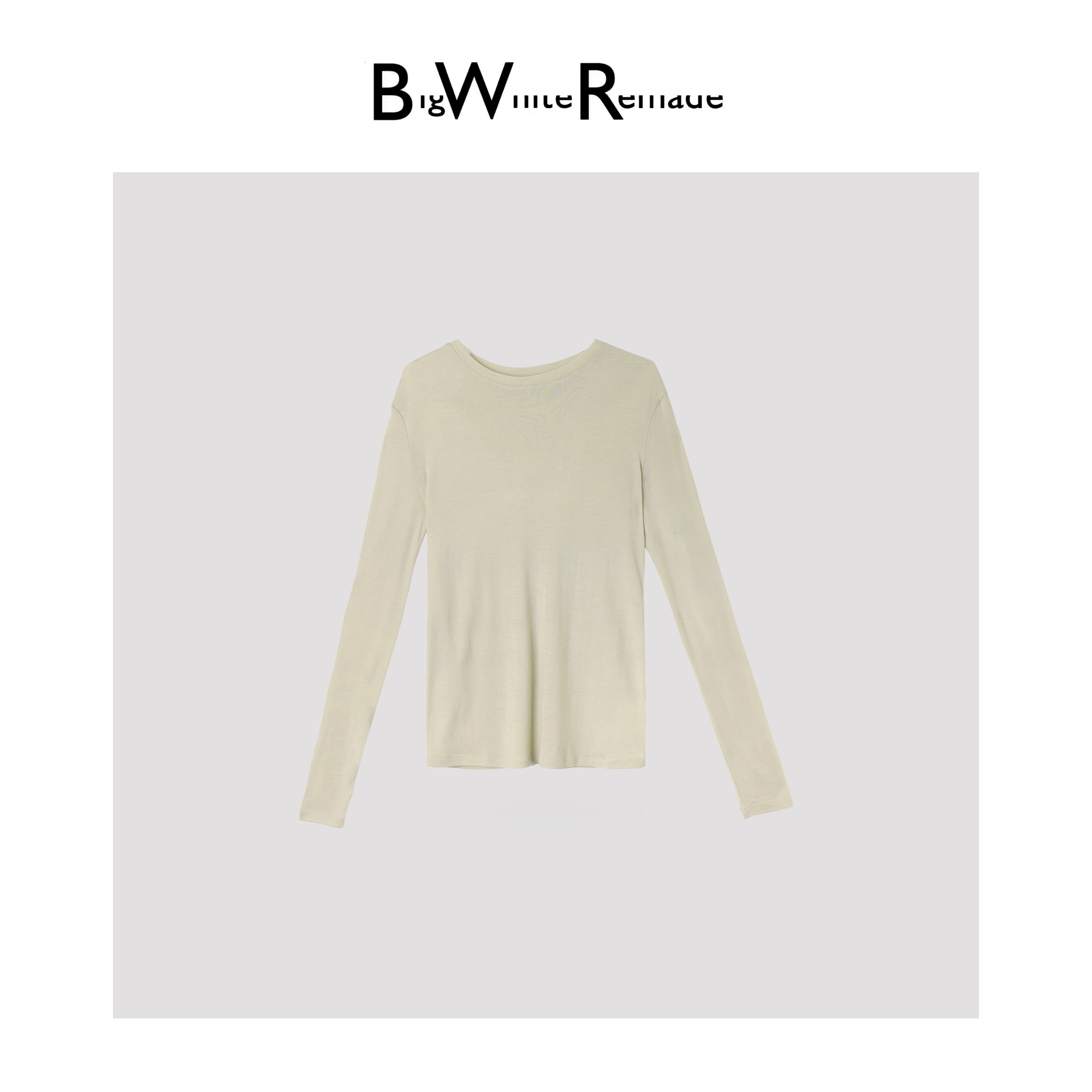 BIG WHITE REMADE“柔羊亲肤”精纺100绵羊毛亲肤柔软打底衫D2L22