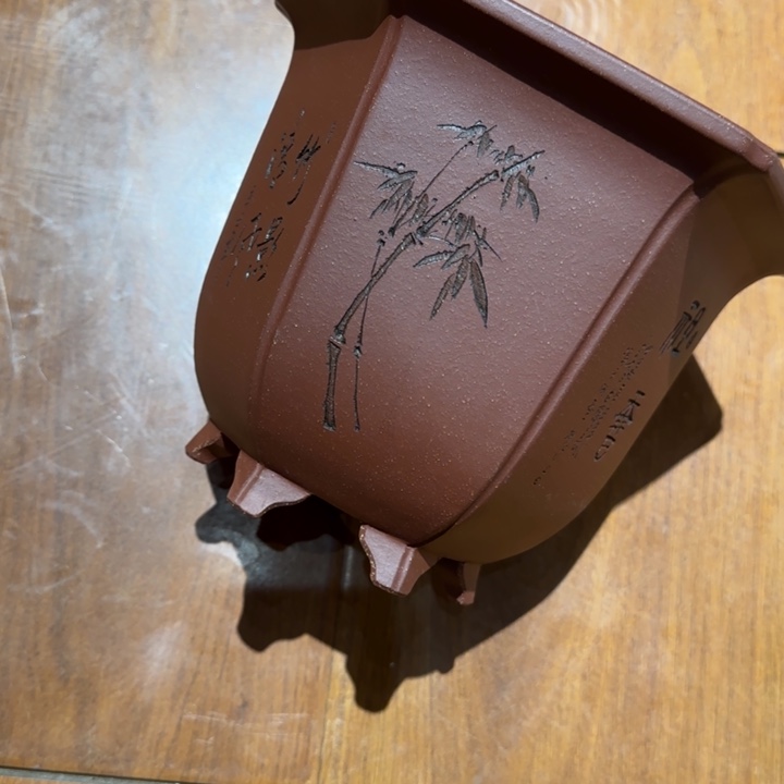 ****白紫砂花盆半手工制作