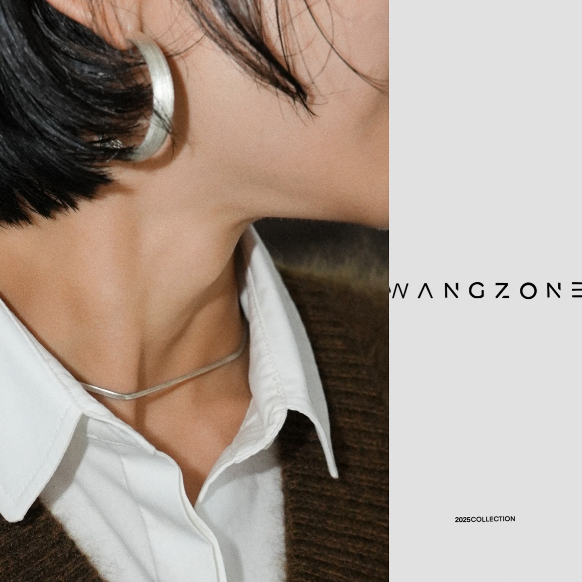 非金属亚克力耳饰 WANG ZONE丨设计师极简拉丝气质高级感圆形耳环