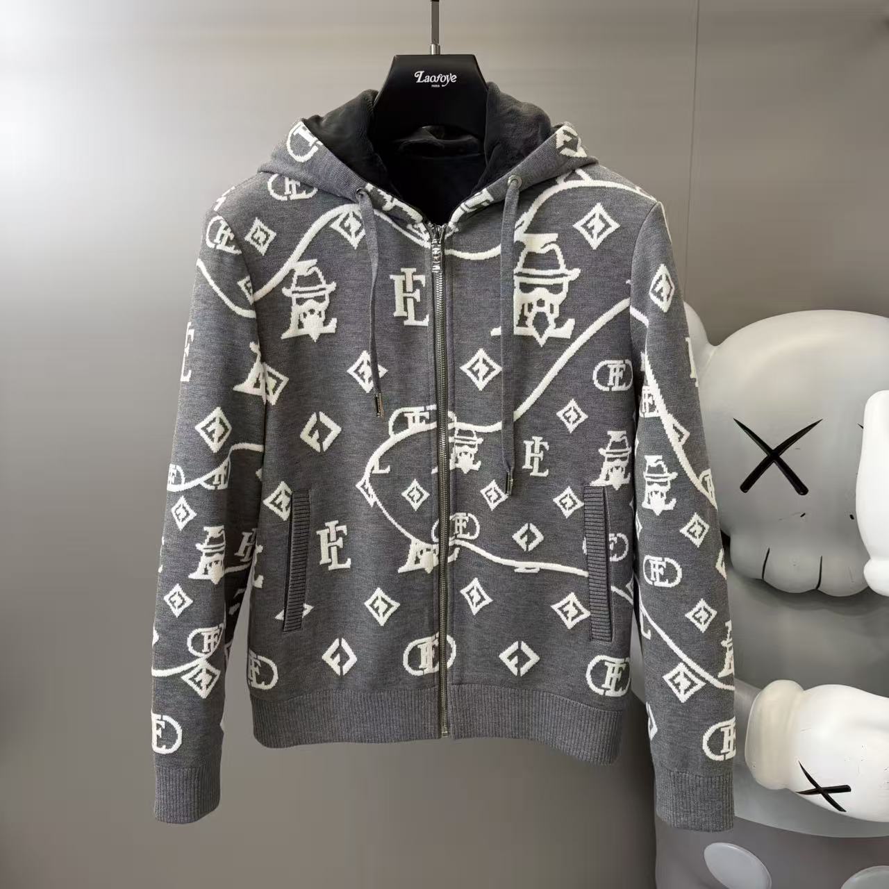 【VanJazny】QC高端男士潮流时尚简约百搭休闲针织夹克F89423w10