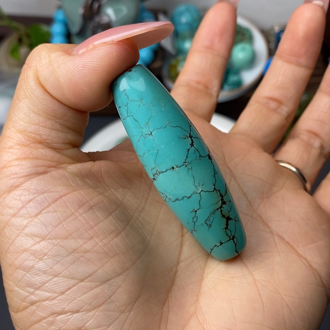 水草纹长桶珠一颗