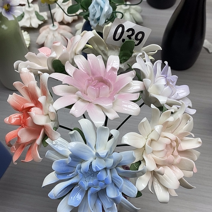 陶瓷陶瓷材料7朵菊花