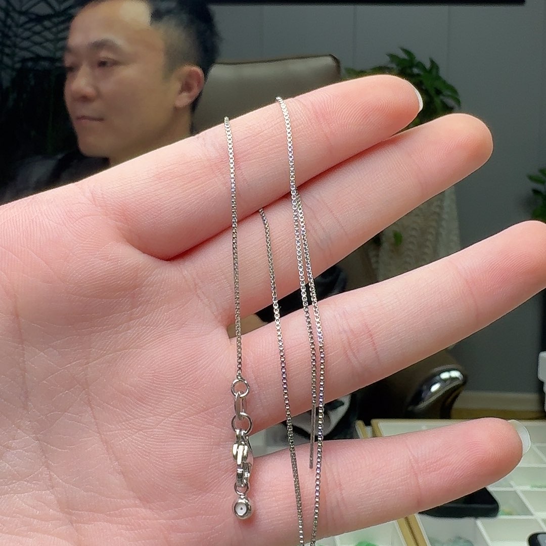 翡翠未镶嵌项链银链子
