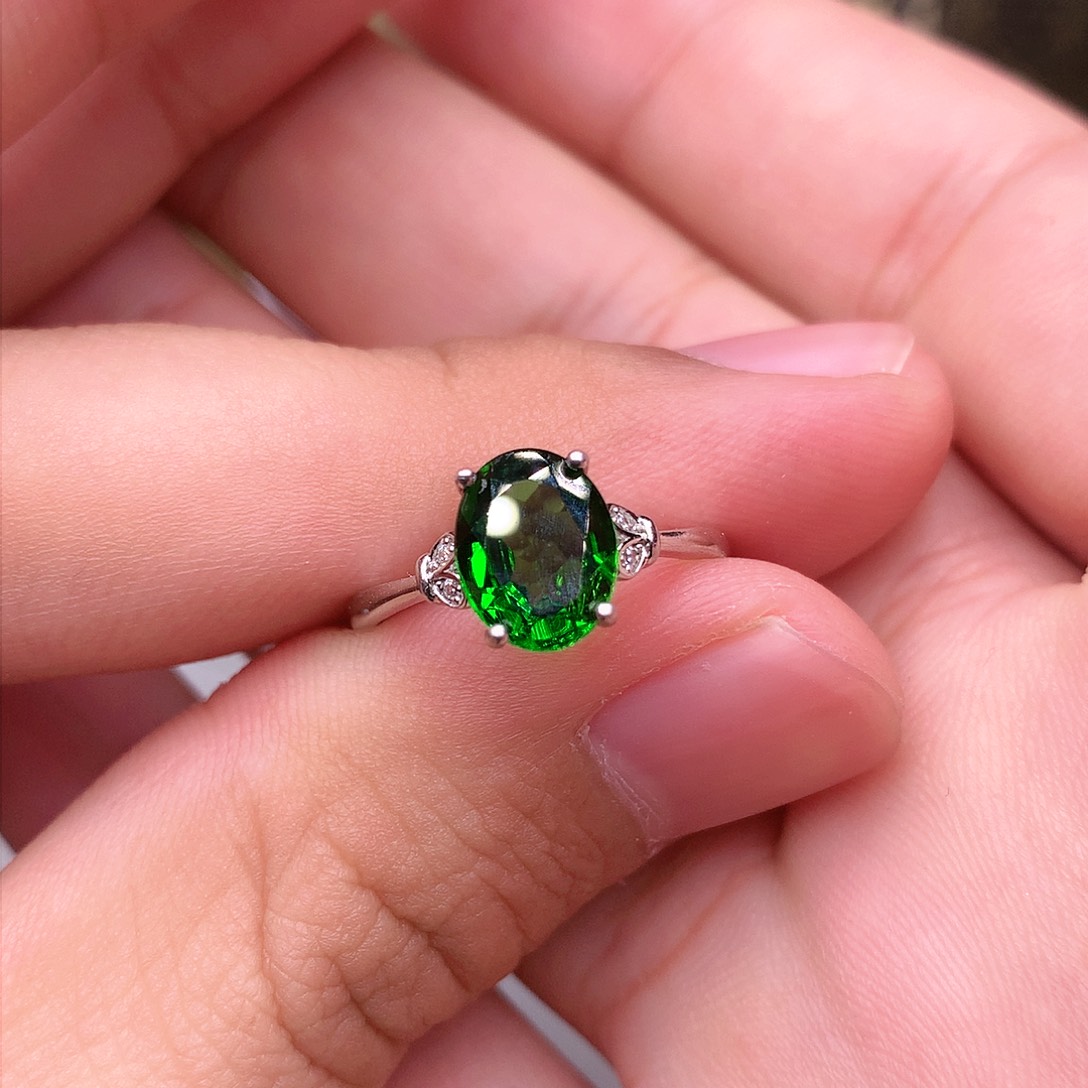 透辉石戒指银S925镶嵌