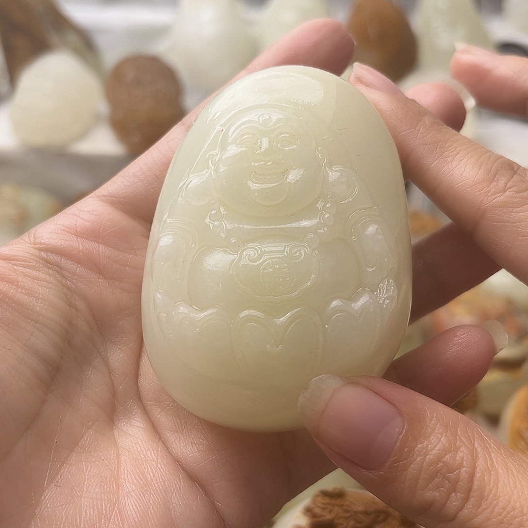 石材方解石手把摆件不退换佛微瑕