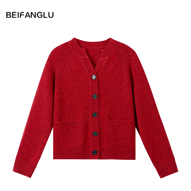 北方鹿【元旦年货节】康赛妮AURORA系列100%山羊绒羊绒开衫女251494