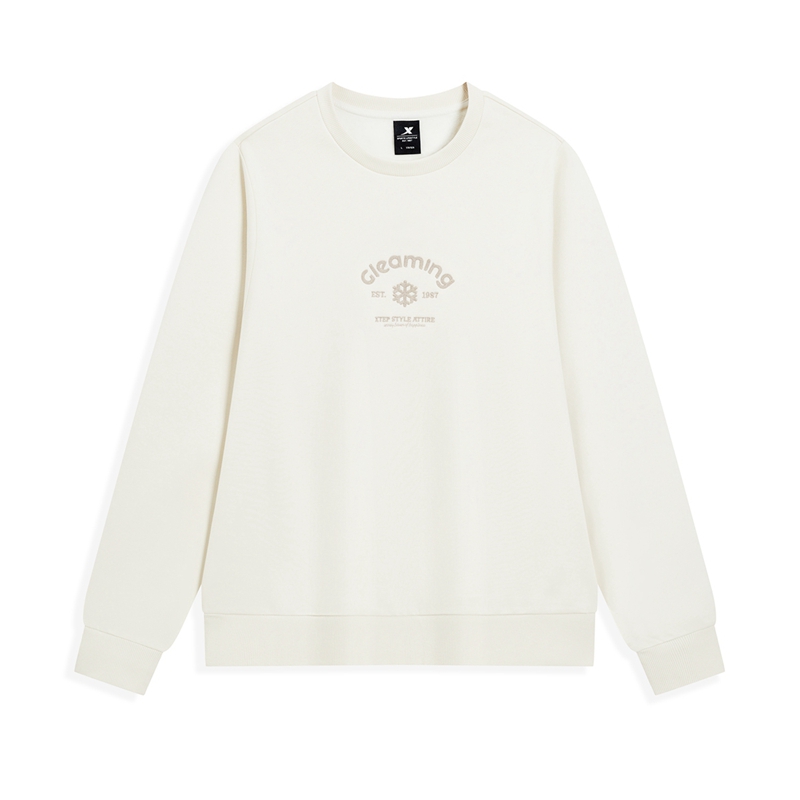 特步加绒卫衣2025冬季休保暖百搭套头衫长袖针织上衣975428920244