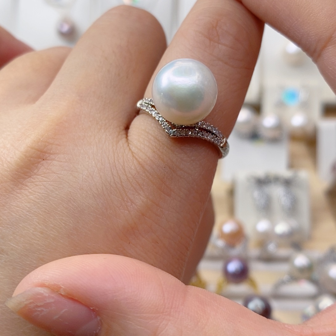 淡水珍珠戒指合金