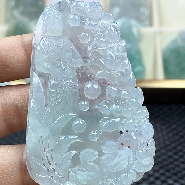 颈饰未镶嵌翡翠天然翡翠观音