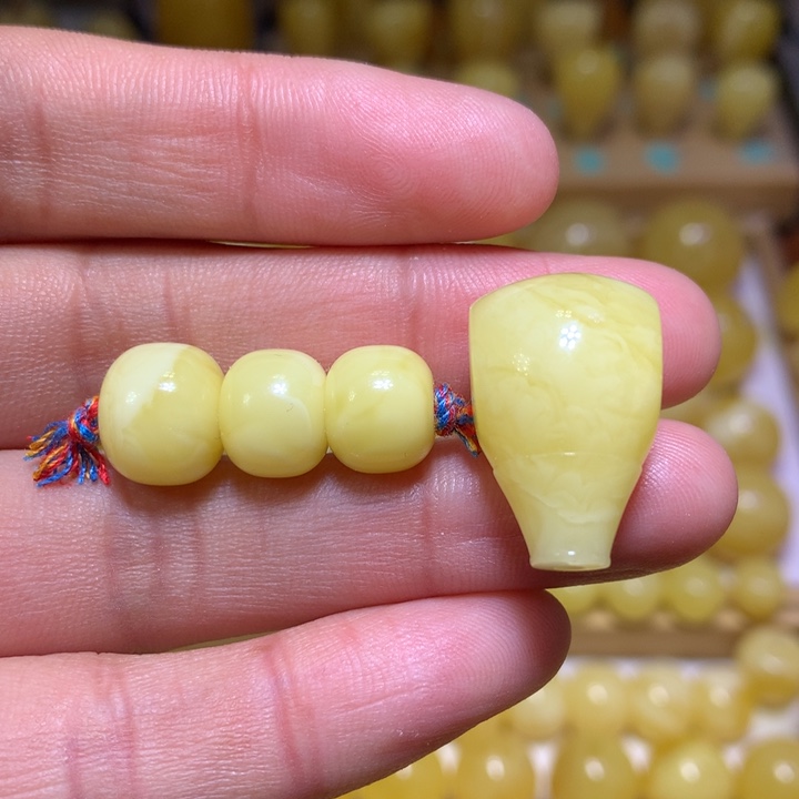 蜜蜡裸石未镶嵌天然俄料浓白花蜜蜡10.2-14.2