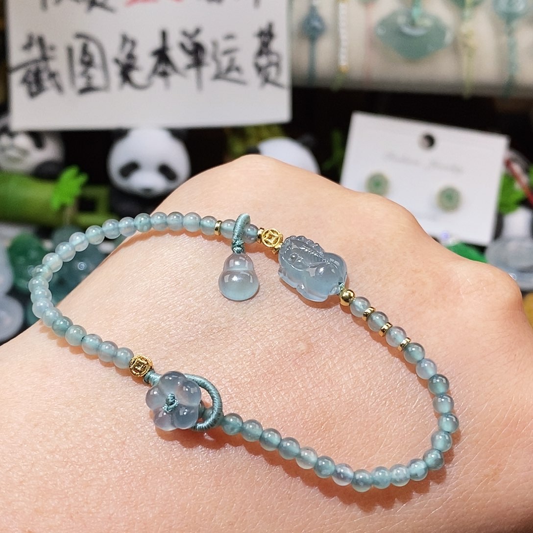 翡翠未镶嵌颈饰貔貅葫芦手链16