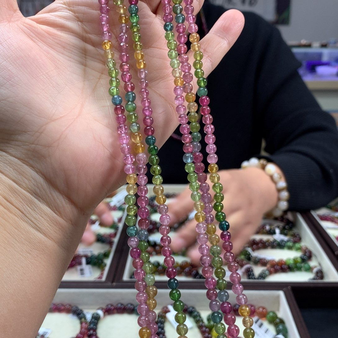 碧玺手链未镶嵌多样性发其一条4.6毫米左右