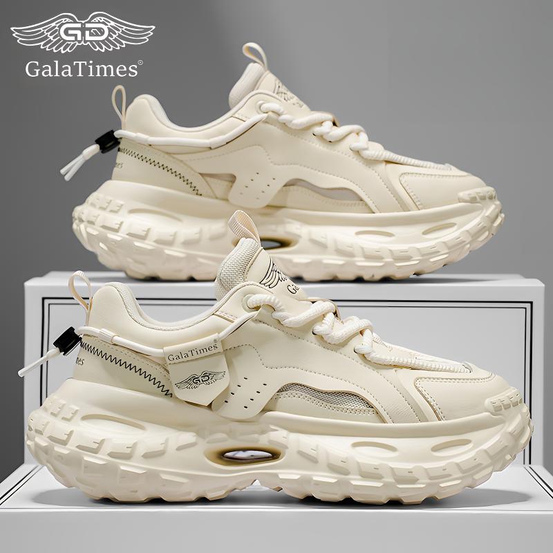 GalaTimes正品头层牛皮运动鞋老爹鞋休闲鞋学生冬季男鞋百搭A女鞋