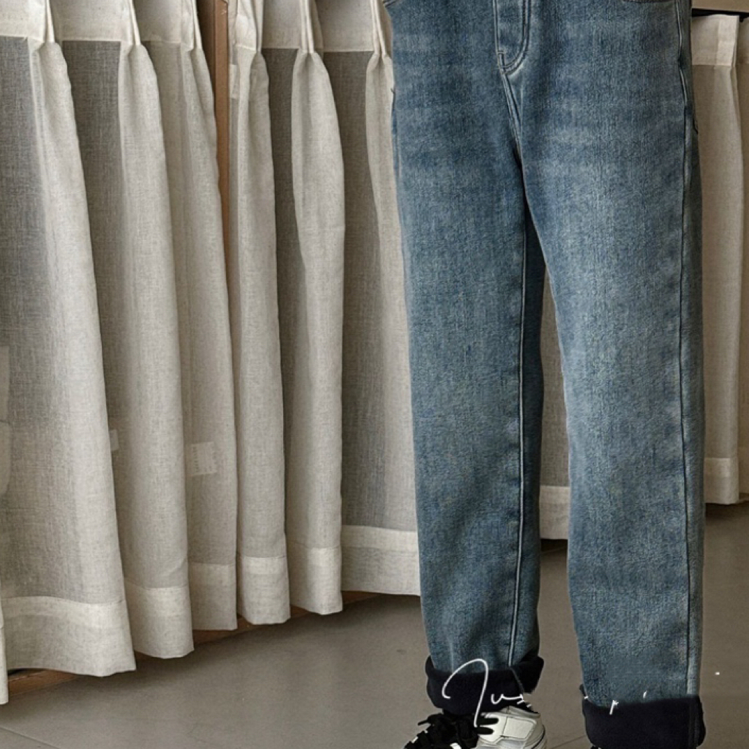 86011高端潮流时尚百搭休闲童装加绒牛仔裤B10-1-2