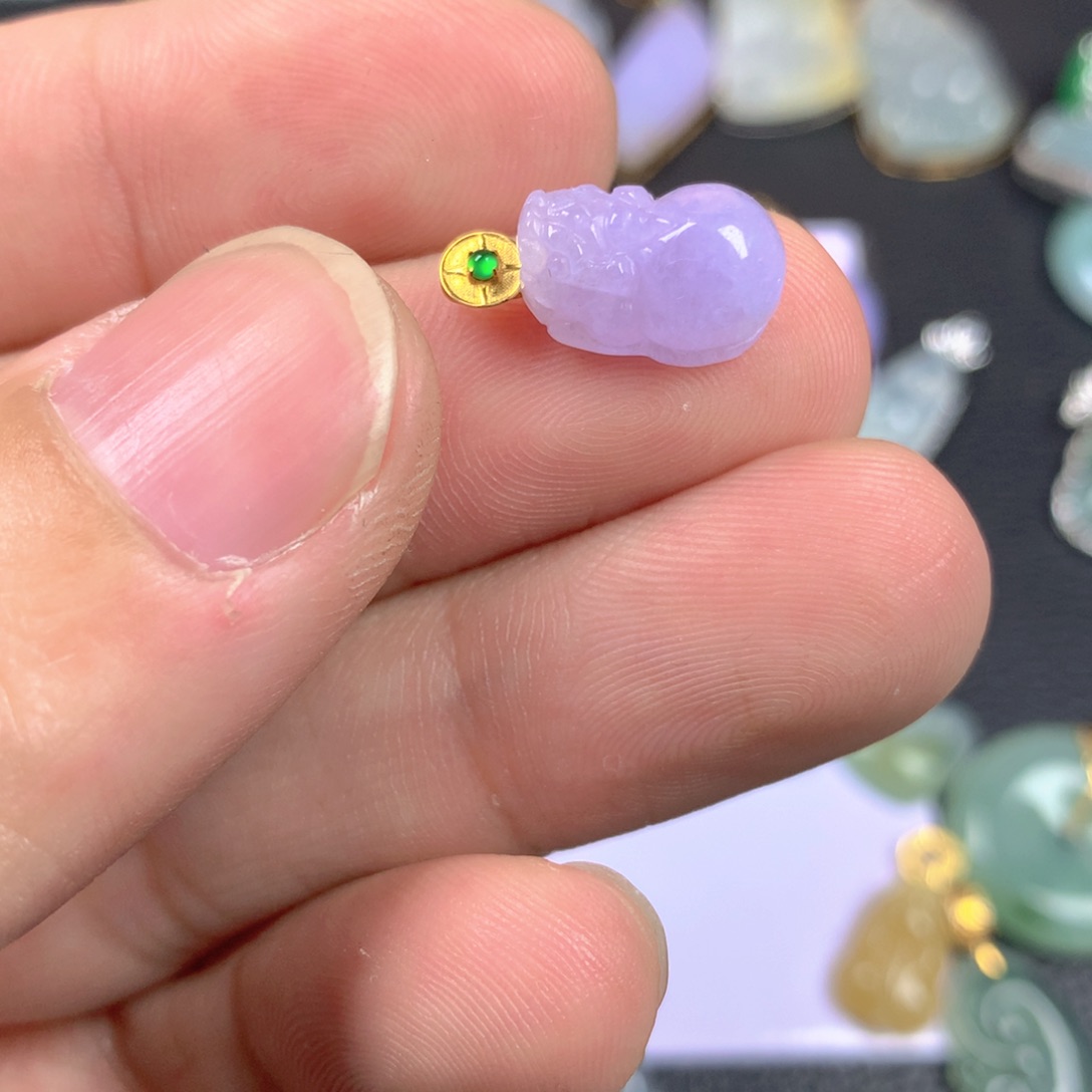 【闪购商品】翡翠18K金镶嵌颈饰@*翡翠