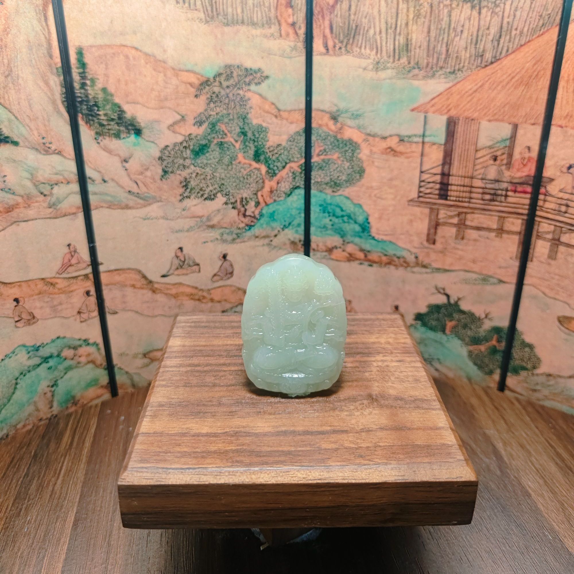 P和田玉虚空藏吊坠（牛、虎）0484