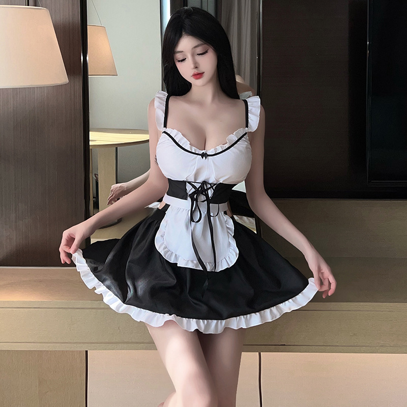 款睡衣纯欲风吊带甜美软萌可爱性感纯欲女仆甜美露背睡衣